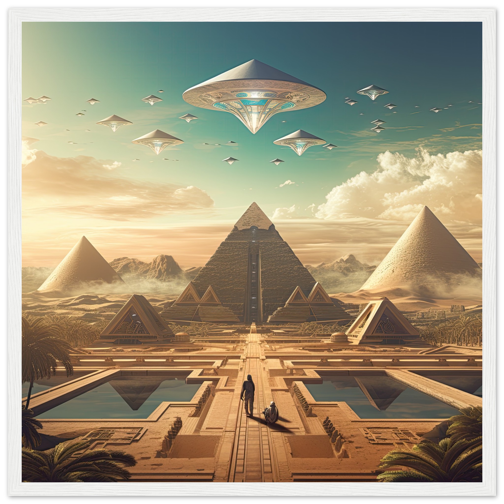 Sci-Fi Futuristic Egypt Framed Print