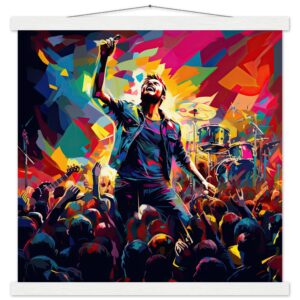 Concert in Color - Pop Art Print with Hanger - 45x45 cm / 18x18″, White wall hanger