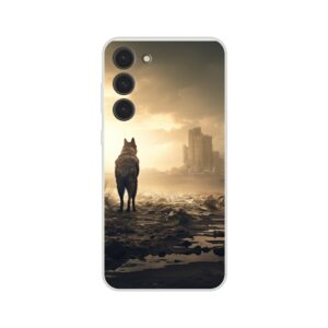 Lone Wolf Post-Apocalyptic World Phone Case - Flexi case, Samsung - Galaxy S23 Plus