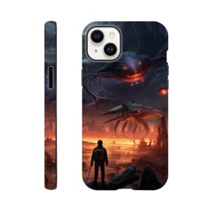 There Be Monsters Sci-fi Phone Case - Tough case, Apple - iPhone 14 Plus