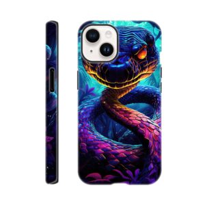 Psychedelic Snake Ultraviolet Colors Phone Case - Tough case, Apple - iPhone 14