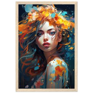 Girl Painted in Color Framed Print