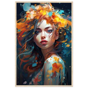 Girl Painted in Color Framed Print