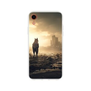 Lone Wolf Post-Apocalyptic World Phone Case - Flexi case, Apple - iPhone XR