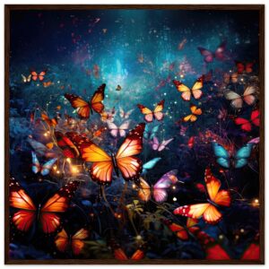 Butterflies of Light Colorful Framed Print