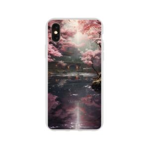 Secret Cherry Blossom Temple Phone Case - Flexi case, Apple - iPhone X