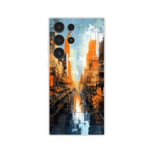 Abstract City Paint Splatter Phone Case - Flexi case, Samsung - Galaxy S23 Ultra