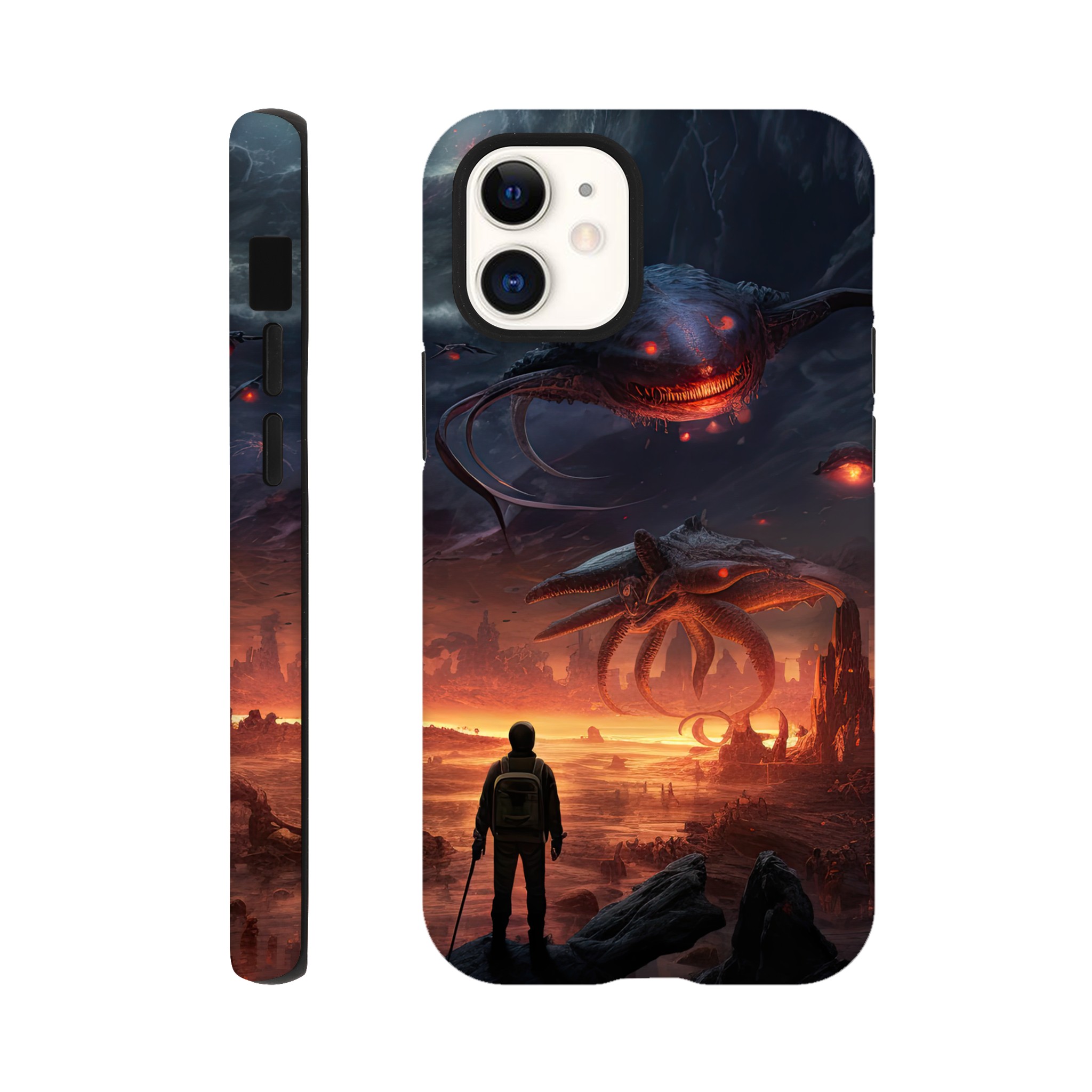 There Be Monsters Sci-fi Phone Case – Tough case, Apple – iPhone 12 Mini