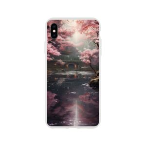 Secret Cherry Blossom Temple Phone Case - Flexi case, Apple - iPhone XS Max
