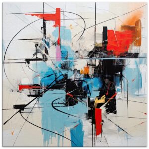 Abstract White Painted Canvas Print - 60x60 cm / 24x24″, Thick