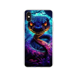 Psychedelic Snake Ultraviolet Colors Phone Case - Flexi case, Apple - iPhone X