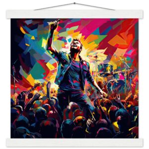 Concert in Color - Pop Art Print with Hanger - 35x35 cm / 14x14″, White wall hanger