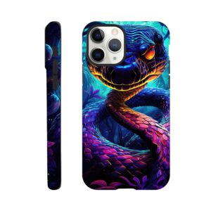Psychedelic Snake Ultraviolet Colors Phone Case - Tough case, Apple - iPhone 11 Pro