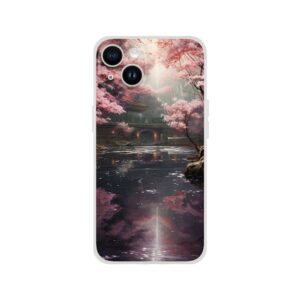 Secret Cherry Blossom Temple Phone Case - Flexi case, Apple - iPhone 14