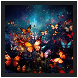 Butterflies of Light Colorful Framed Print