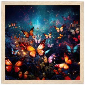 Butterflies of Light Colorful Framed Print