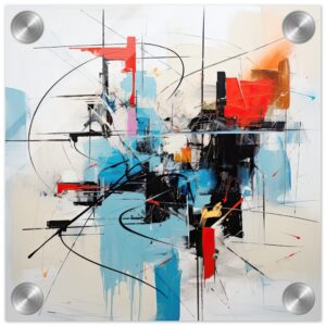 Abstract White Painted Acrylic Print - 20x20 cm / 8x8″
