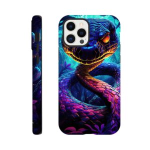 Psychedelic Snake Ultraviolet Colors Phone Case - Tough case, Apple - iPhone 12 Pro