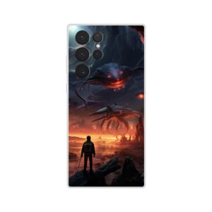 There Be Monsters Sci-fi Phone Case - Flexi case, Samsung - Galaxy S22 Ultra