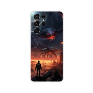 There Be Monsters Sci-fi Phone Case - Flexi case, Samsung - Galaxy S21 Ultra