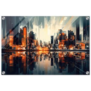 New Dawn - Abstract City Acrylic Print - 40x60 cm / 16x24″