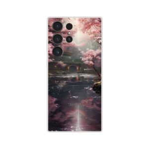 Secret Cherry Blossom Temple Phone Case - Flexi case, Samsung - Galaxy S23 Ultra