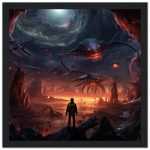 There Be Monsters Sci-fi Framed Print