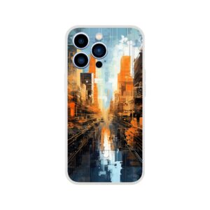Abstract City Paint Splatter Phone Case - Flexi case, Apple - iPhone 13 Pro