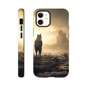 Lone Wolf Post-Apocalyptic World Phone Case - Tough case, Apple - iPhone 12 Mini