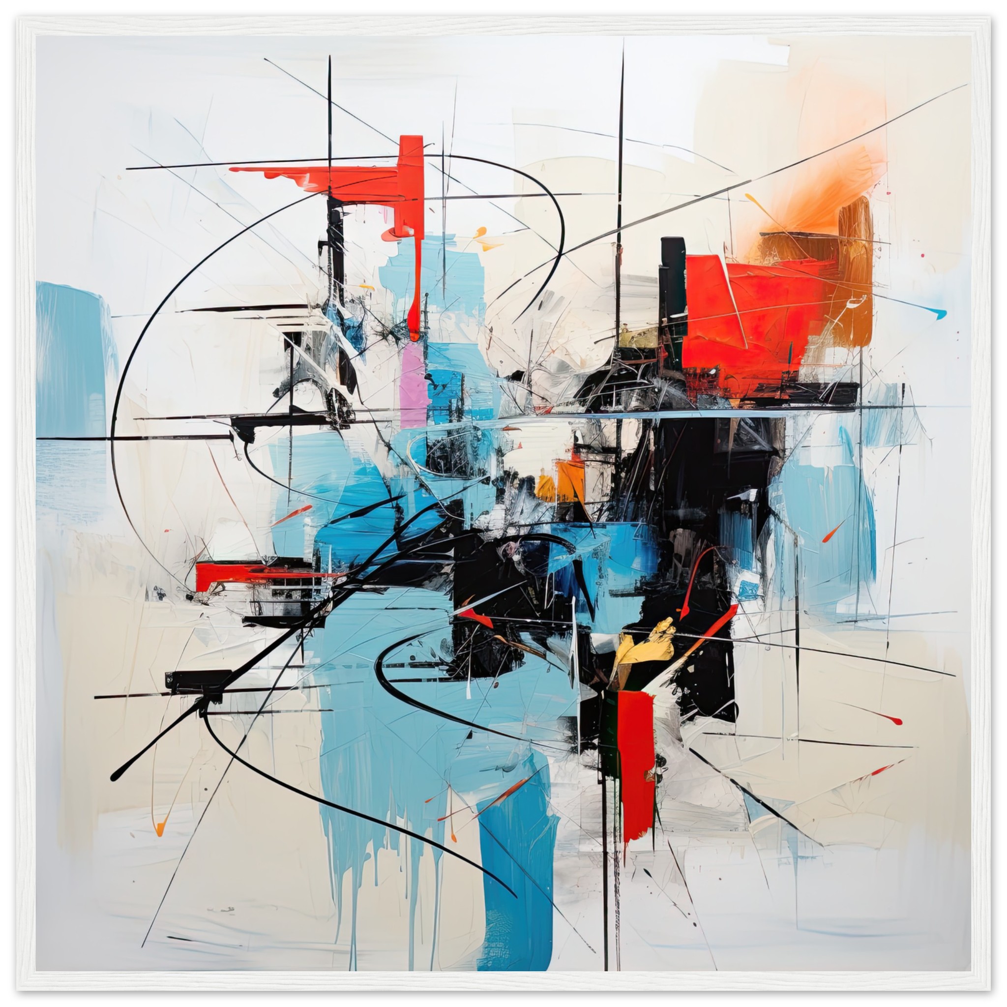 Abstract White Painted Framed Print