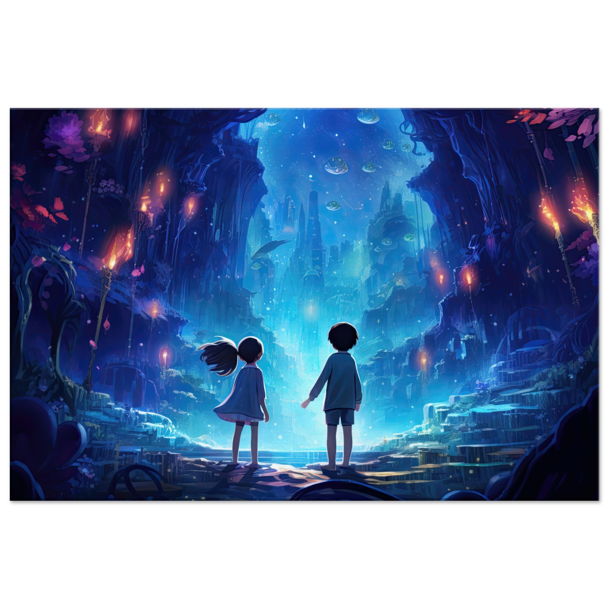A World of Wonder – Anime Style Canvas Print – 60×90 cm / 24×36″, Thick