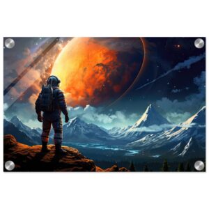 The Great Moon - Astronaut Acrylic Print - 30x45 cm / 12x18″