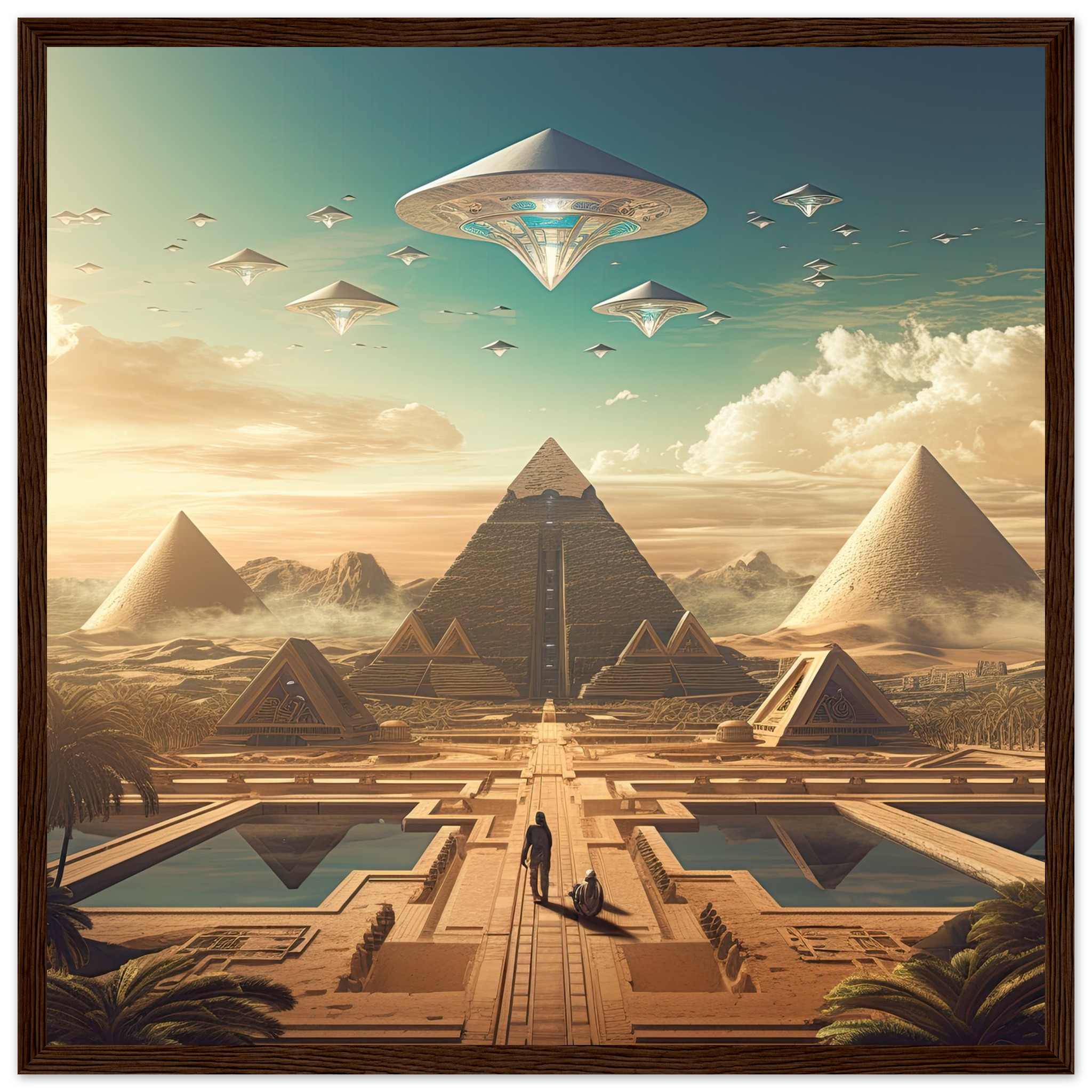 Sci-Fi Futuristic Egypt Framed Print