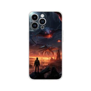 There Be Monsters Sci-fi Phone Case - Flexi case, Apple - iPhone 14 Pro Max