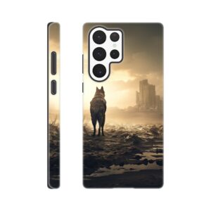 Lone Wolf Post-Apocalyptic World Phone Case - Tough case, Samsung - Galaxy S22 Ultra
