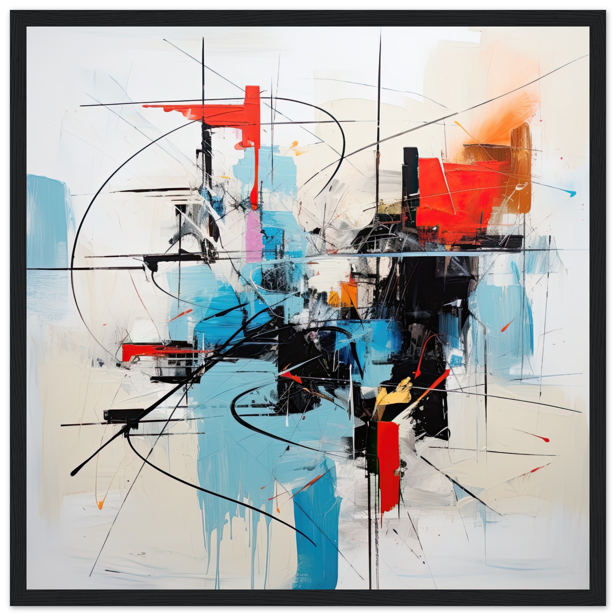 Abstract White Painted Framed Print