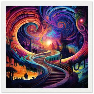 Trippy Colorful Adventure Framed Print