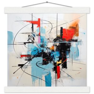 Abstract White Painted Hanging Print - 30x30 cm / 12x12″, White wall hanger