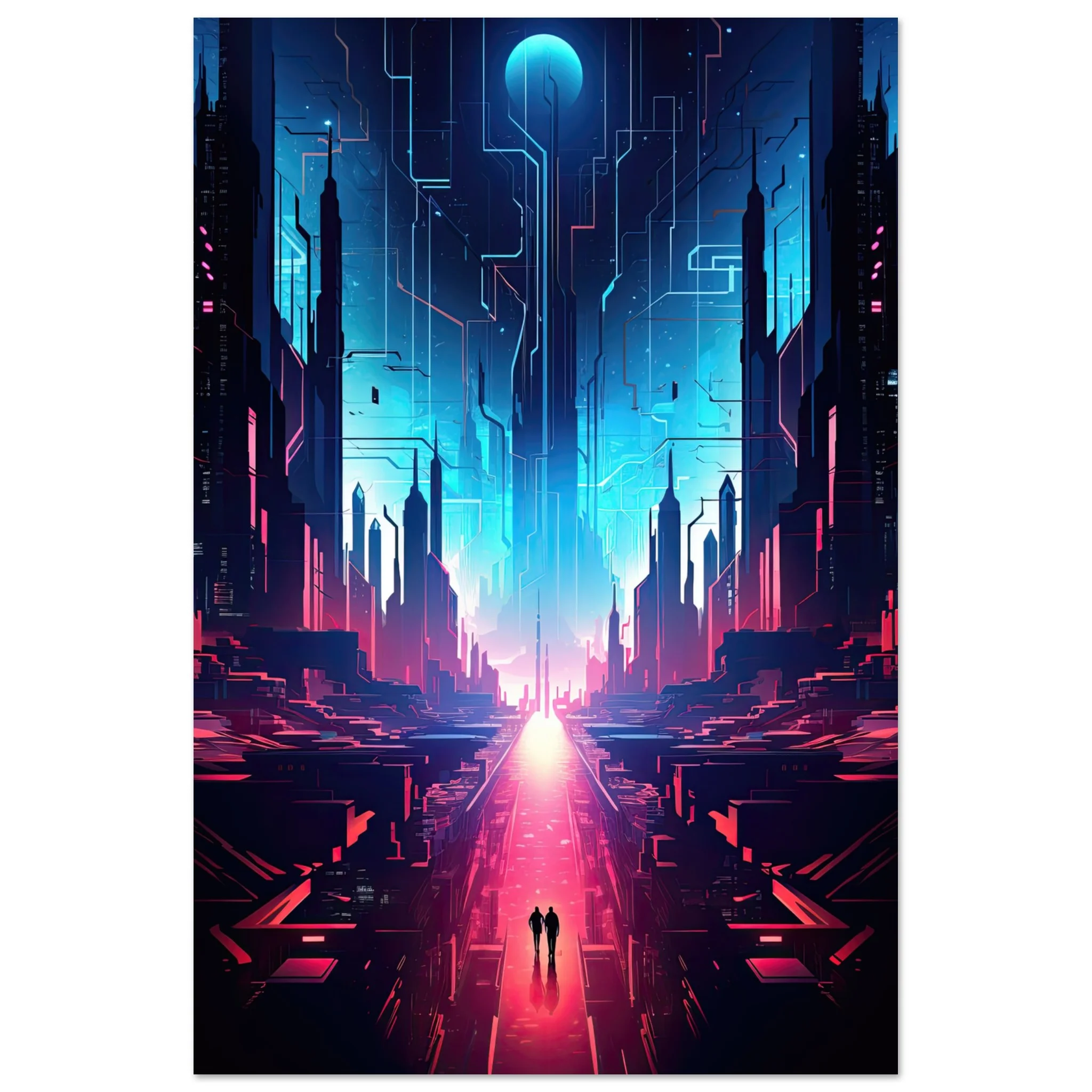 Digital Paradise Abstract Futuristic Metal Print – 40×60 cm / 16×24″