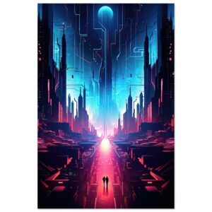 Digital Paradise Abstract Futuristic Poster - 40x60 cm / 16x24″