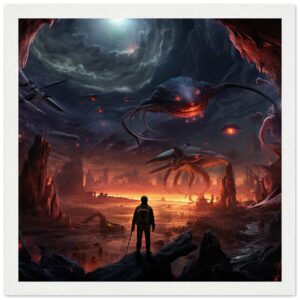 There Be Monsters Sci-fi Framed Print