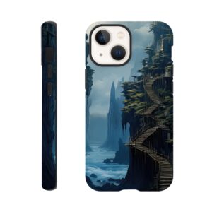 Cliffside Kingdom Landscape Phone Case - Tough case, Apple - iPhone 13 Mini