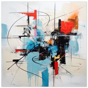 Abstract White Painted Metal Print - 20x20 cm / 8x8″