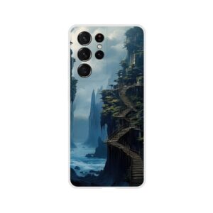 Cliffside Kingdom Landscape Phone Case - Flexi case, Samsung - Galaxy S21 Ultra