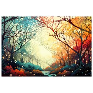 Forest Colorful Abstract Landscape Metal Print - 50x75 cm / 20x30″