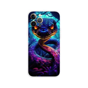Psychedelic Snake Ultraviolet Colors Phone Case - Flexi case, Apple - iPhone 12 Pro Max