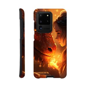 Magical Friendship – Girl and Dragon – Phone Case - Tough case, Samsung - Galaxy S20 Ultra