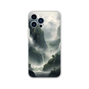 Mountain Waterfalls Rugged Phone Case - Flexi case, Apple - iPhone 13 Pro Max