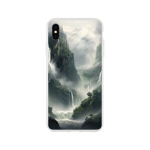 Mountain Waterfalls Rugged Phone Case - Flexi case, Apple - iPhone XS Max