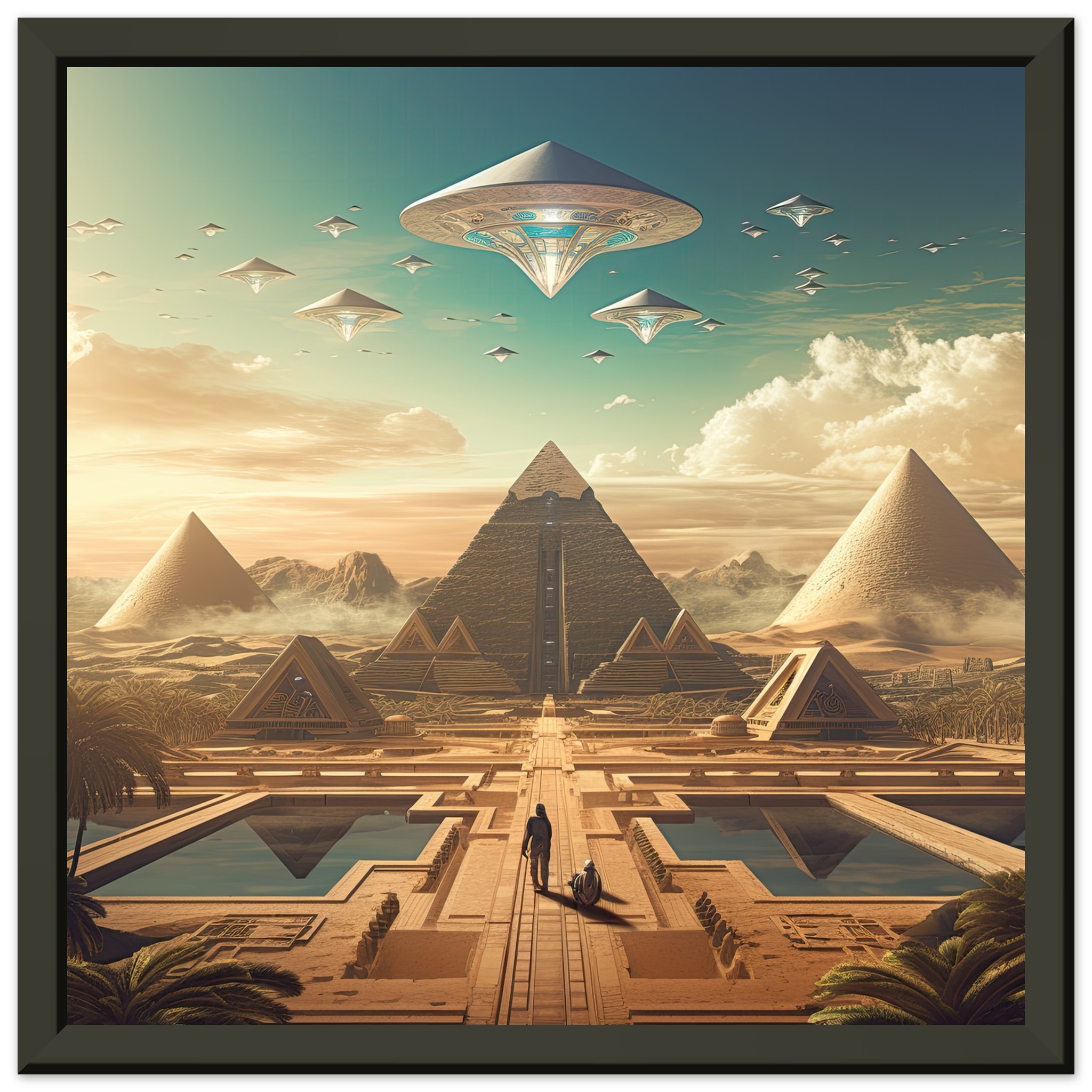 Sci-Fi Futuristic Egypt Framed Print